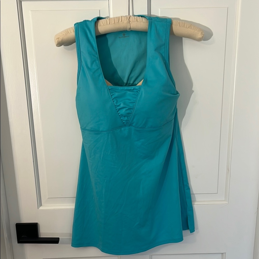 Teal Sleeveless V-Neck Active Tank Top